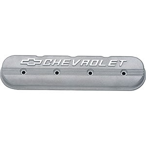 Tall LS Valve Cover with Chevrolet Logo in Natural Cast Finish
