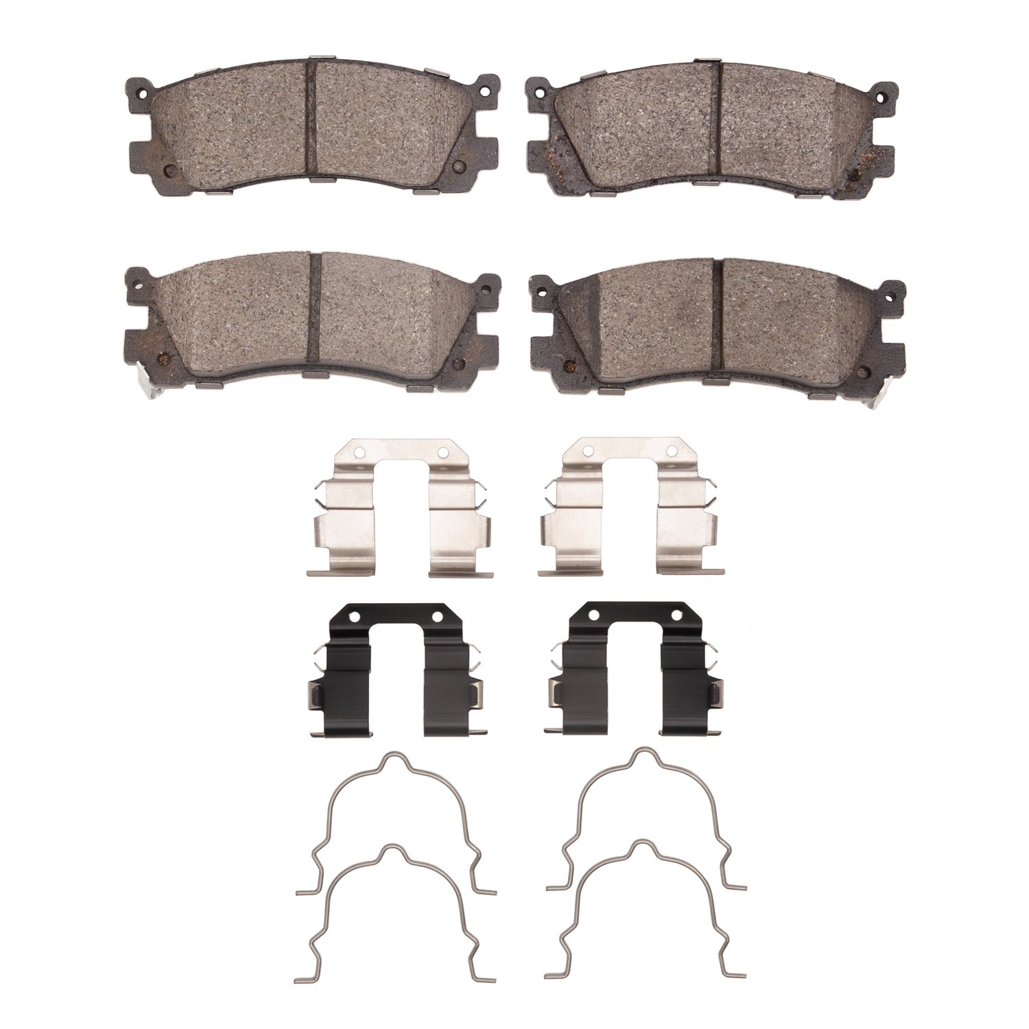 Ceramic Brake Pads & Hardware Kit, 1995-2002 Ford/Lincoln/Mercury/Mazda, Position: Rear