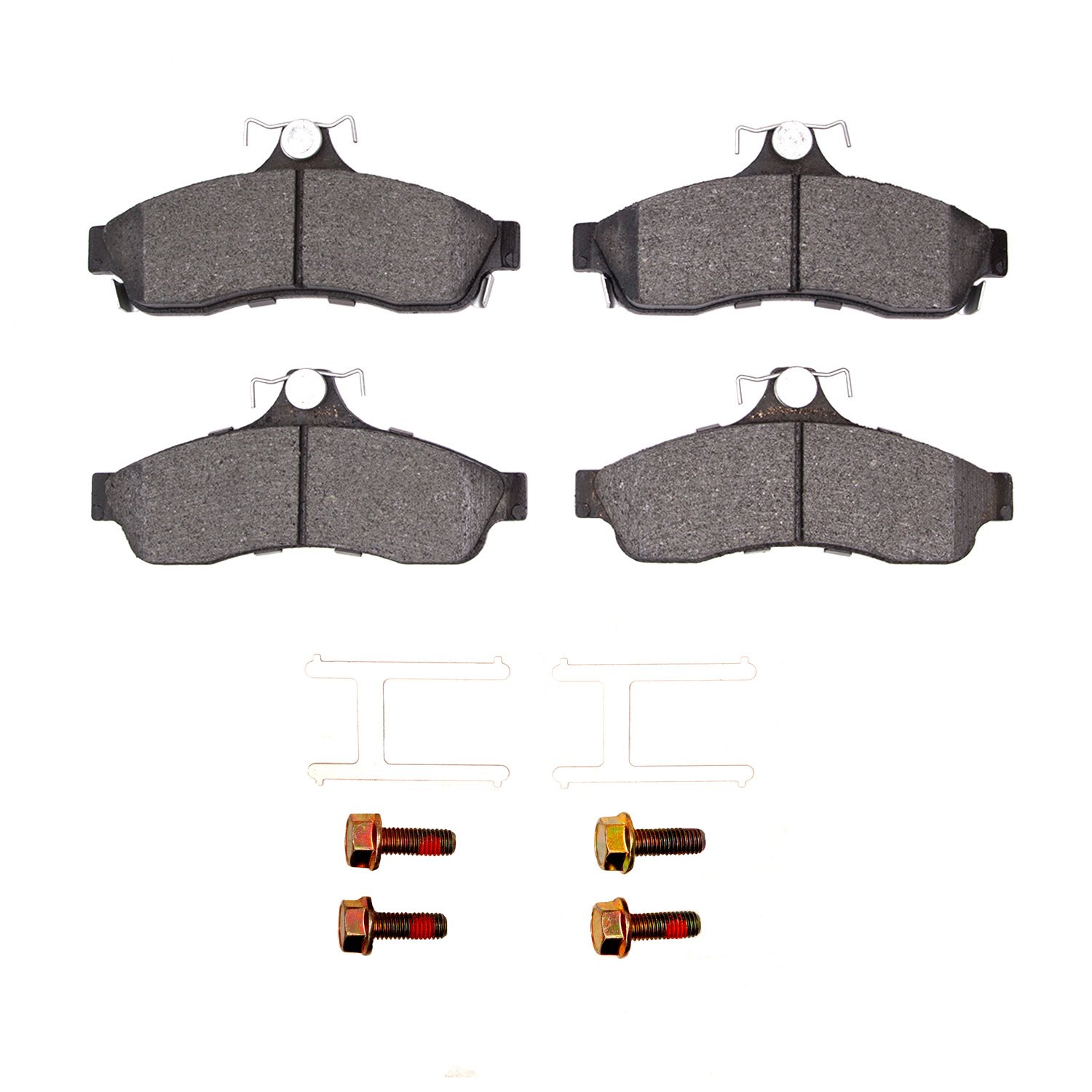 Ceramic Brake Pads & Hardware Kit, 1994-1996 GM, Position: Rear