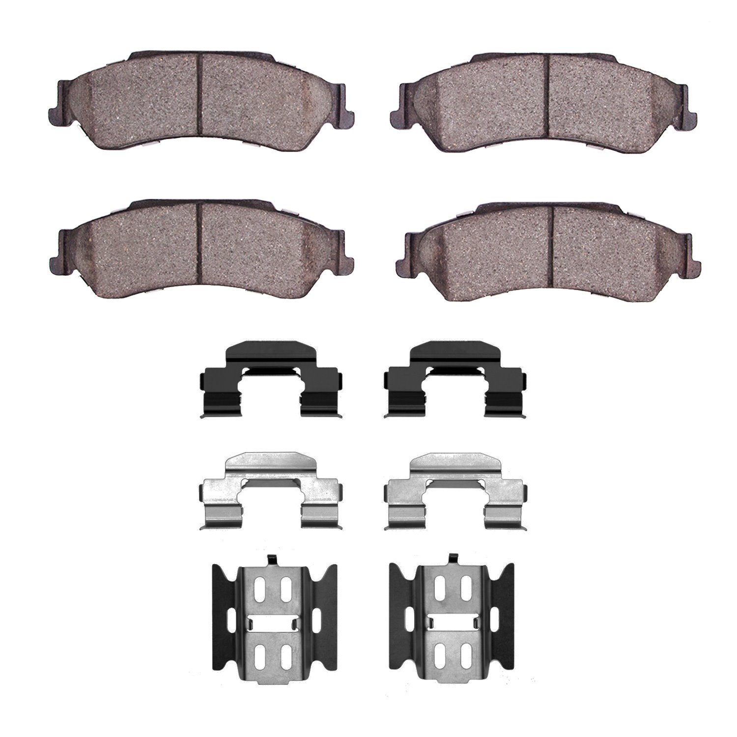 Ceramic Brake Pads & Hardware Kit, 1997-2005 GM, Position: Rear