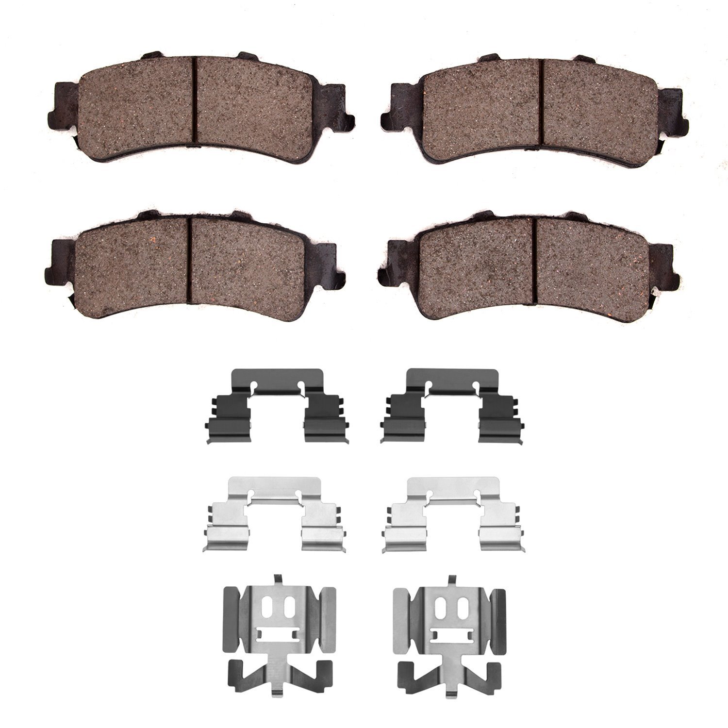 Ceramic Brake Pads & Hardware Kit, 1999-2011 GM, Position: Rear