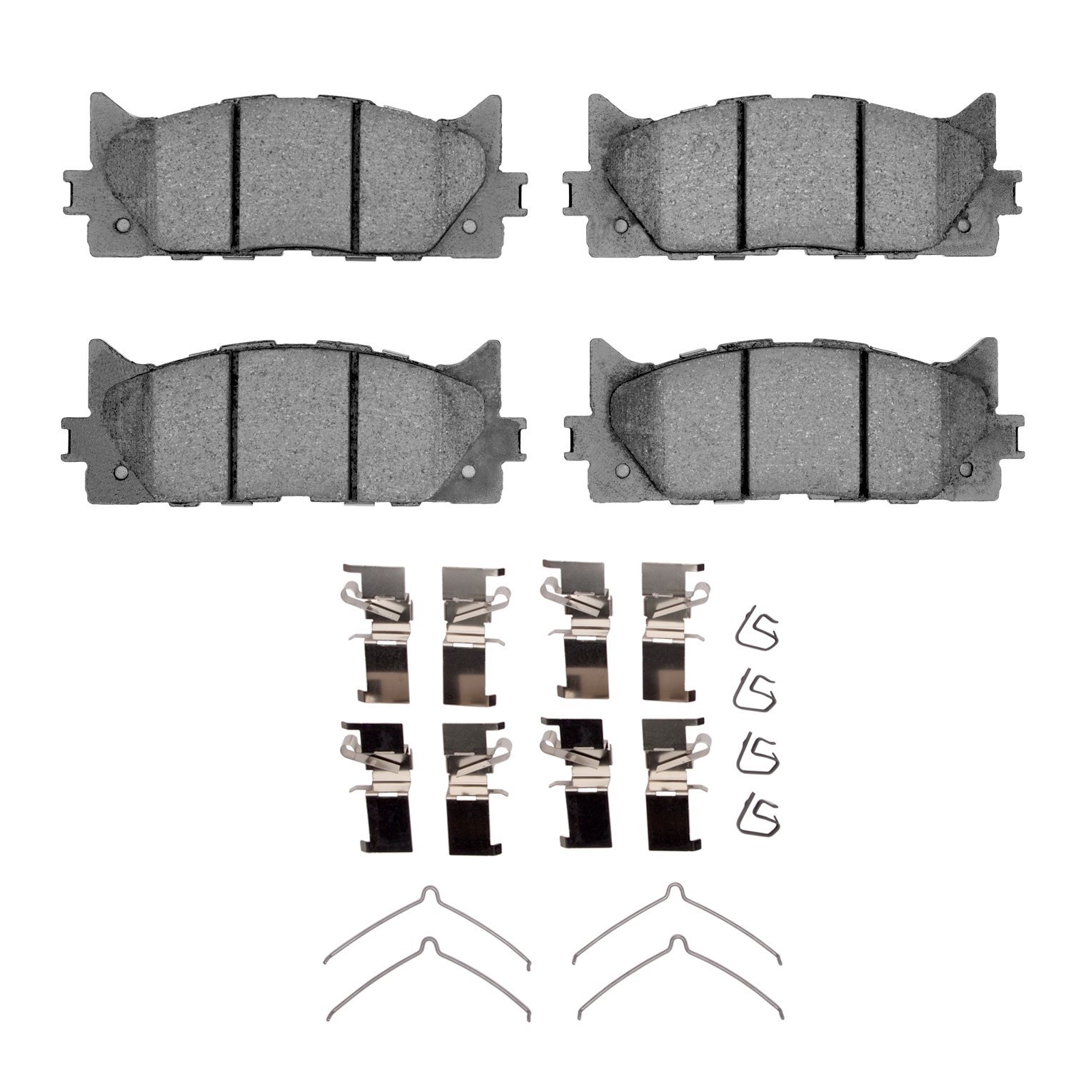 Ceramic Brake Pads & Hardware Kit, 2007-2018 Lexus/Toyota/Scion, Position: Front