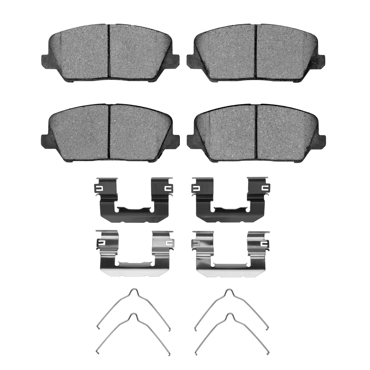 Ceramic Brake Pads & Hardware Kit, 2016-2017 Kia/Hyundai/Genesis, Position: Front