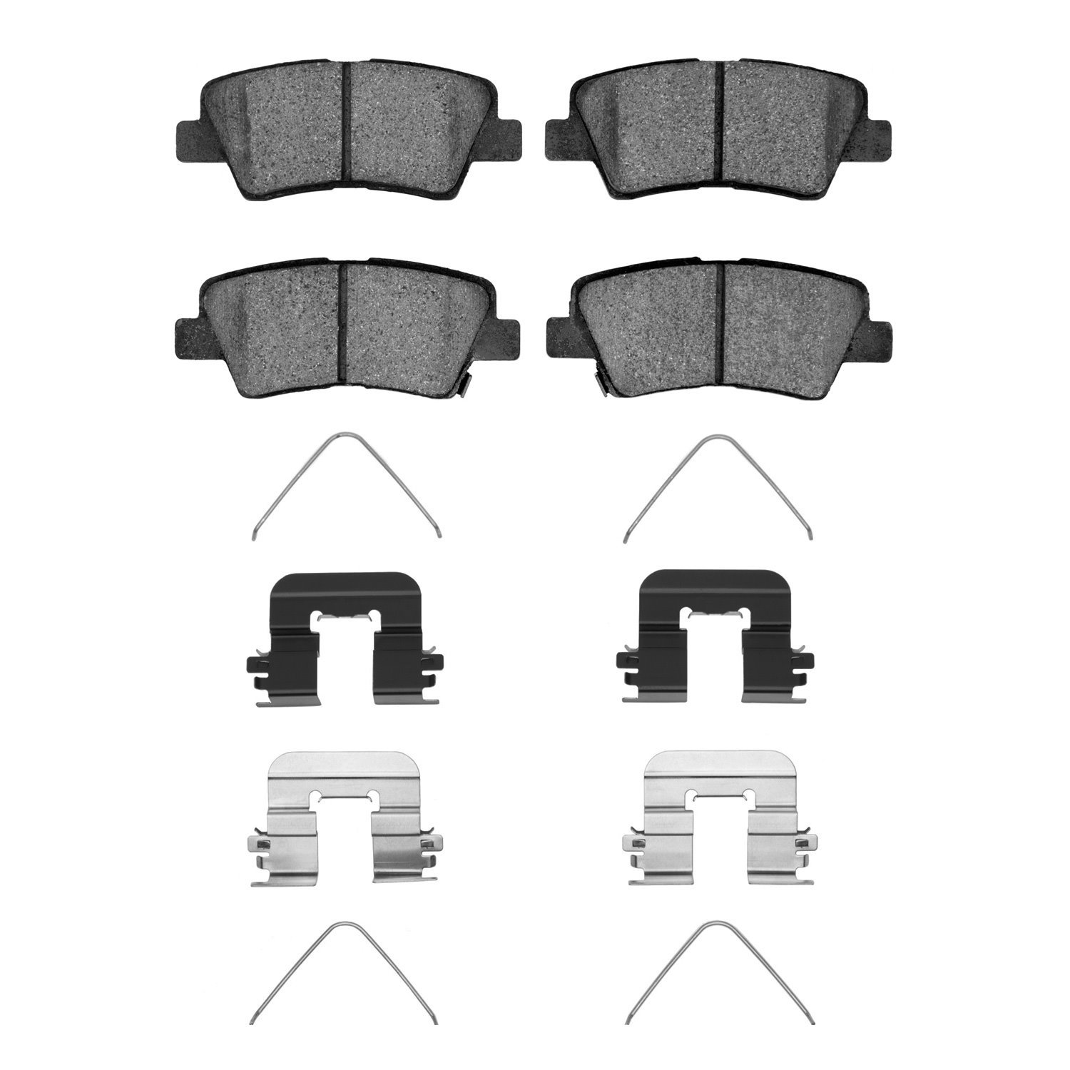 Ceramic Brake Pads & Hardware Kit, Fits Select Kia/Hyundai/Genesis, Position: Rear