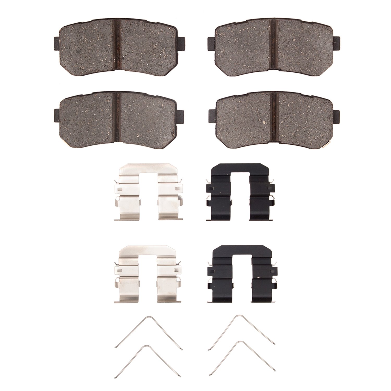 Ceramic Brake Pads & Hardware Kit, Fits Select Kia/Hyundai/Genesis, Position: Rear