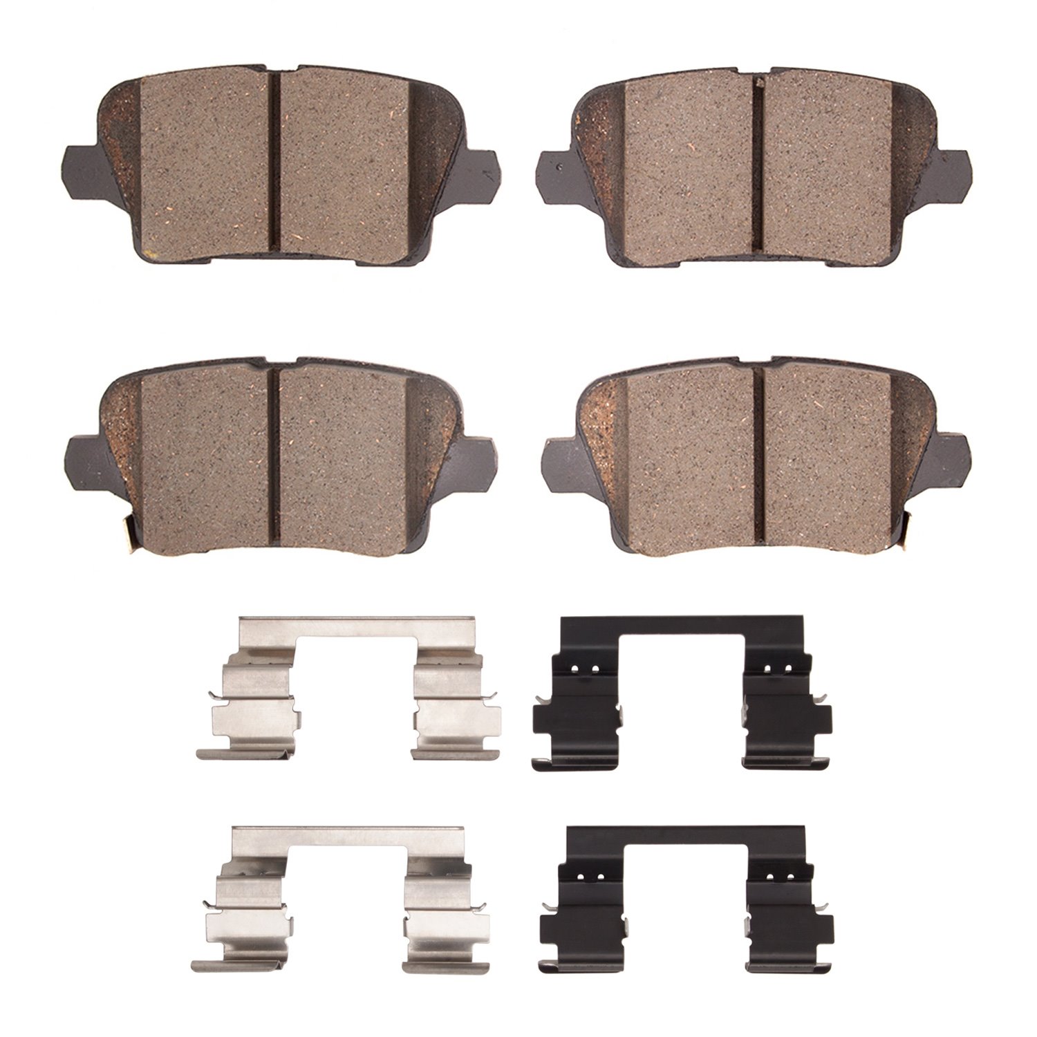 Ceramic Brake Pads & Hardware Kit, Fits Select GM, Position: Rear