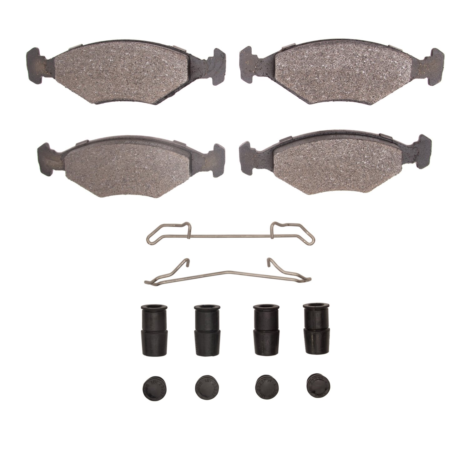 Semi-Metallic Brake Pads & Hardware Kit, 1987-1993 Audi/Porsche/Volkswagen, Position: Front