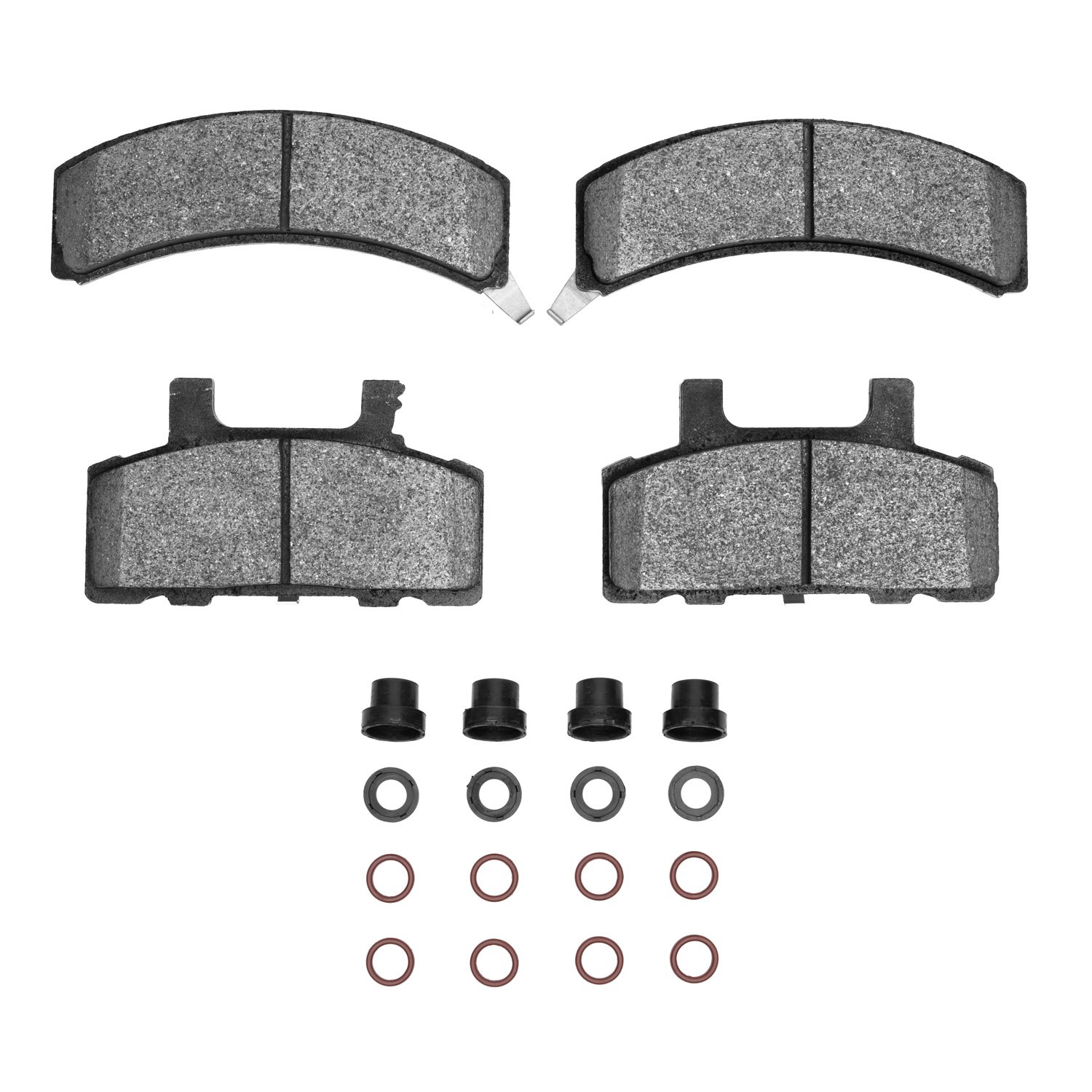 Semi-Metallic Brake Pads & Hardware Kit, 1988-1991 GM, Position: Front