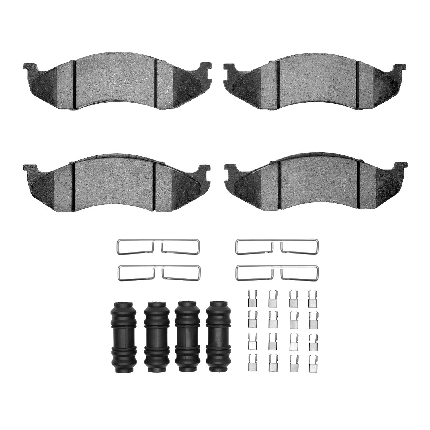 Semi-Metallic Brake Pads & Hardware Kit, 1990-2006 Mopar, Position: Front