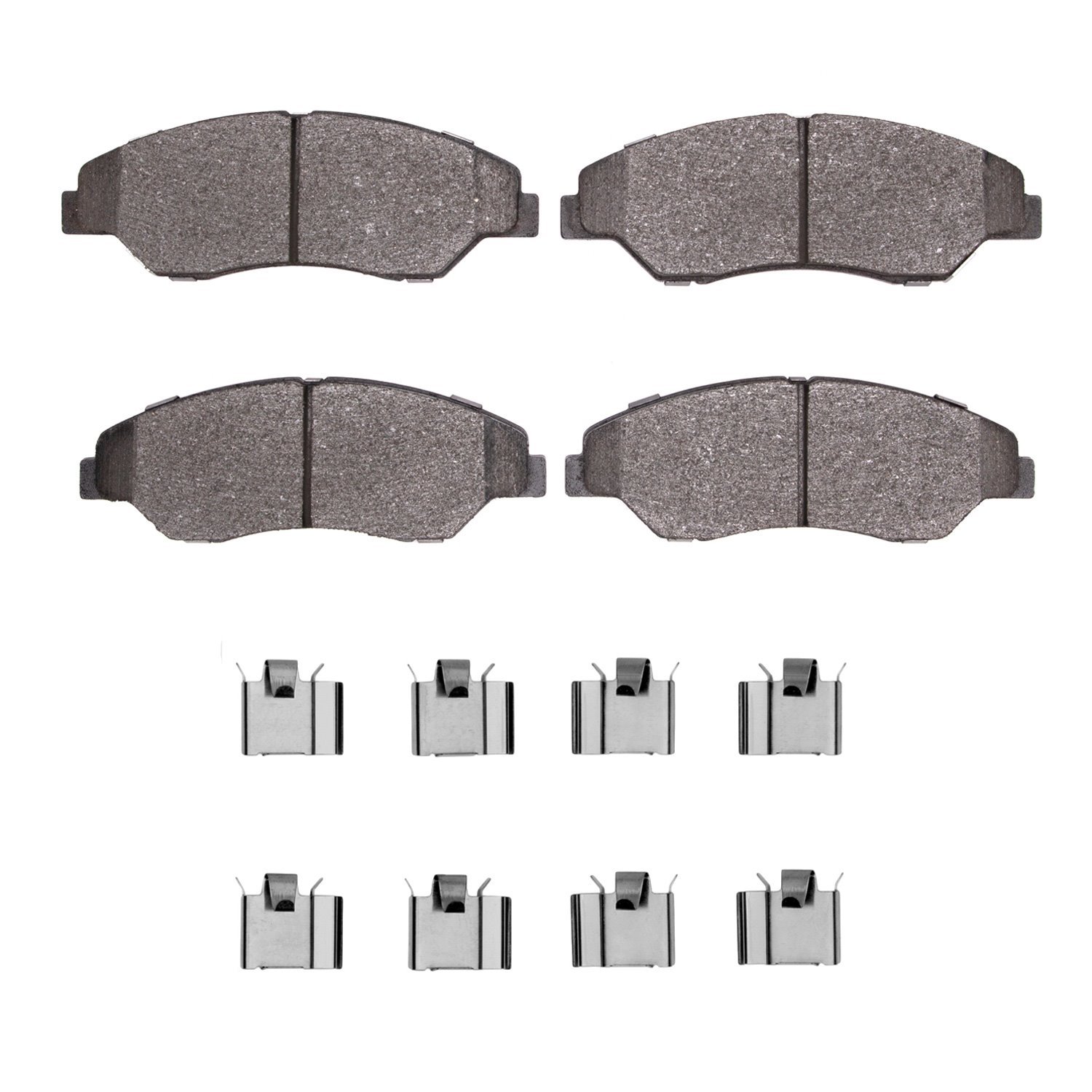 Semi-Metallic Brake Pads & Hardware Kit, 1998-2002 Kia/Hyundai/Genesis, Position: Front