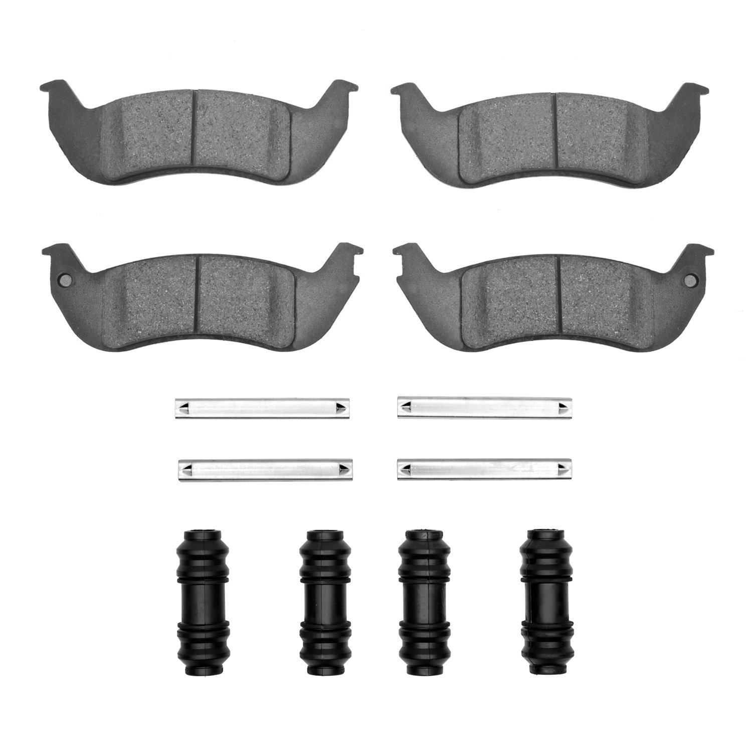 Semi-Metallic Brake Pads & Hardware Kit, 2003-2011 Ford/Lincoln/Mercury/Mazda, Position: Rear