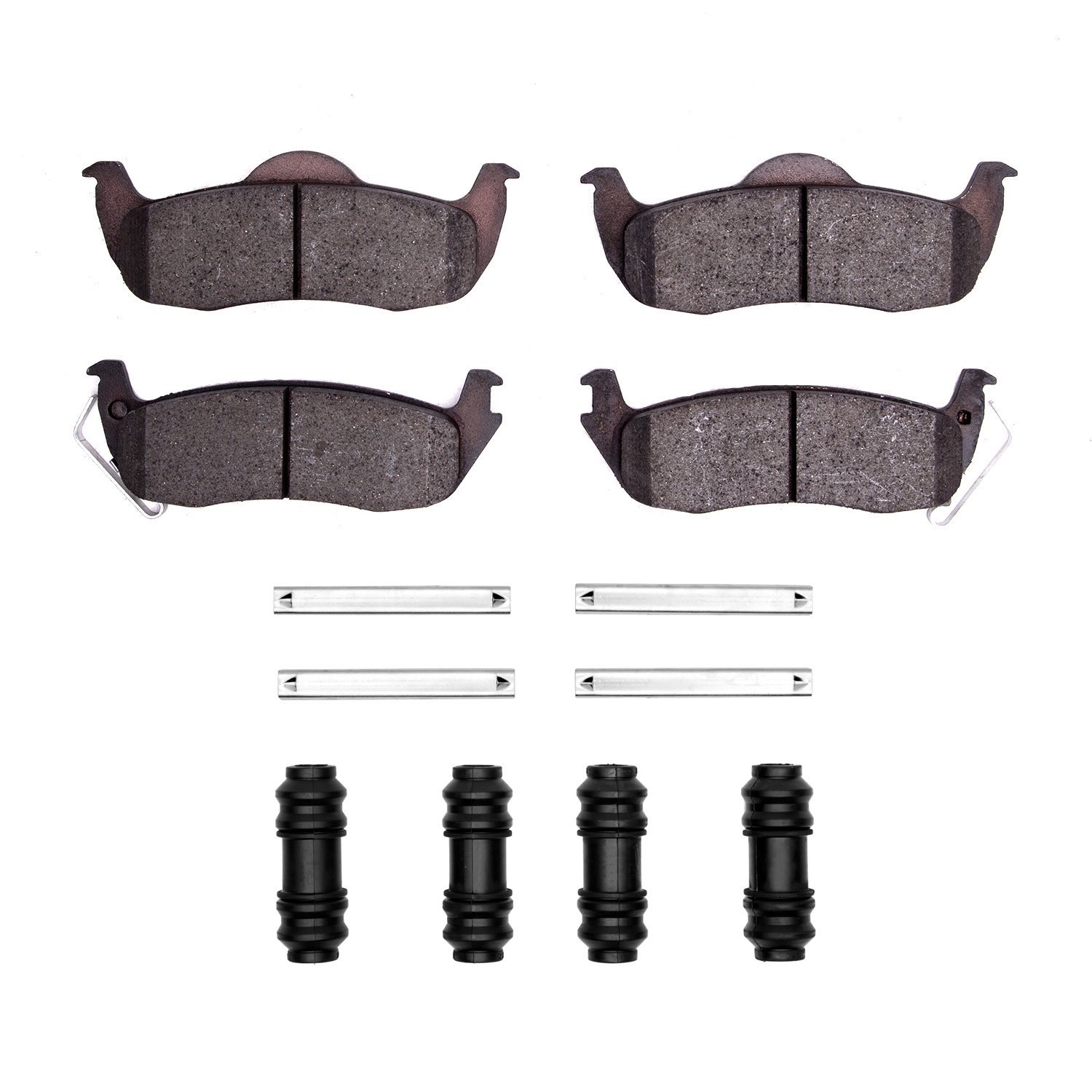 Semi-Metallic Brake Pads & Hardware Kit, 2005-2010 Mopar, Position: Rear