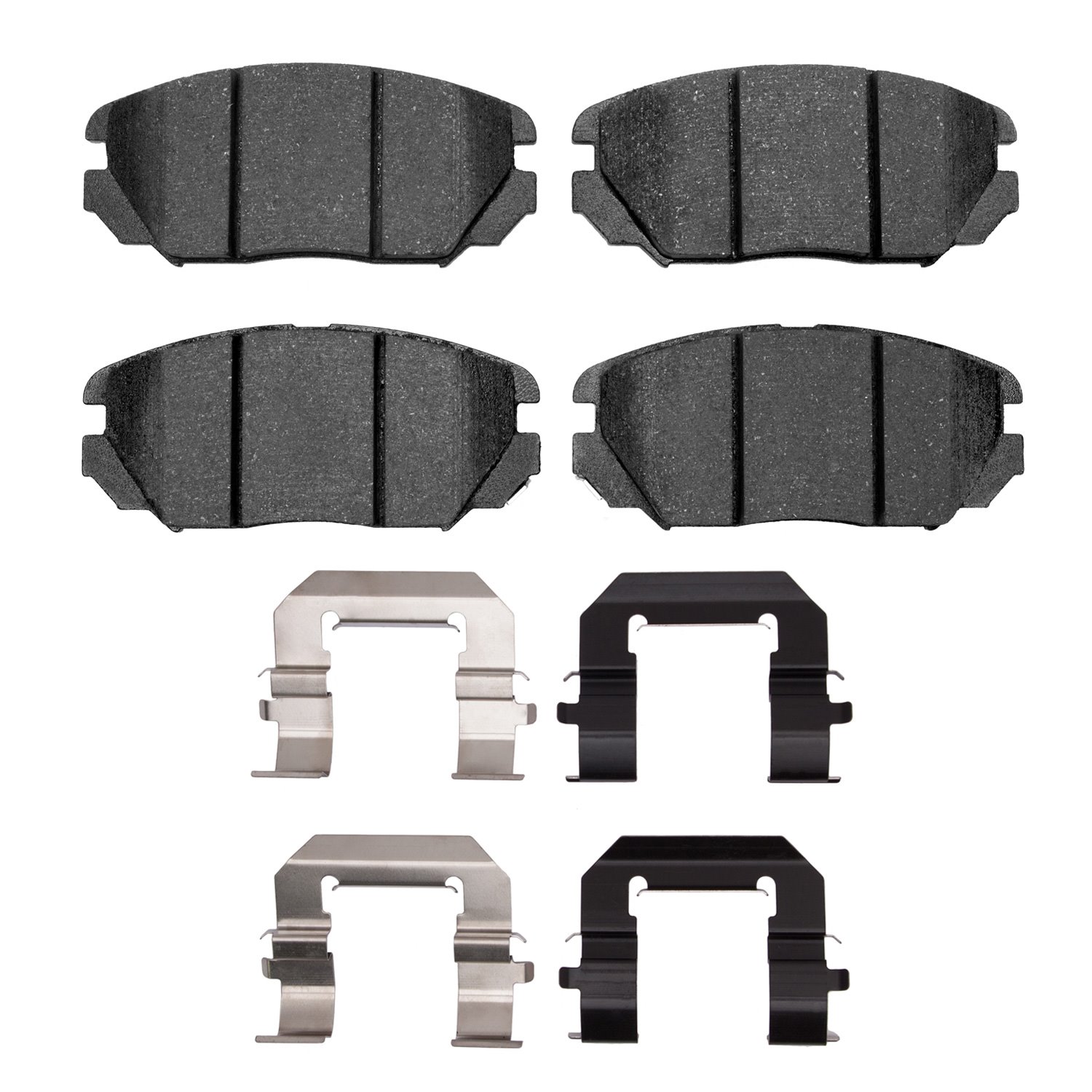Semi-Metallic Brake Pads & Hardware Kit, 2010-2020 GM, Position: Front