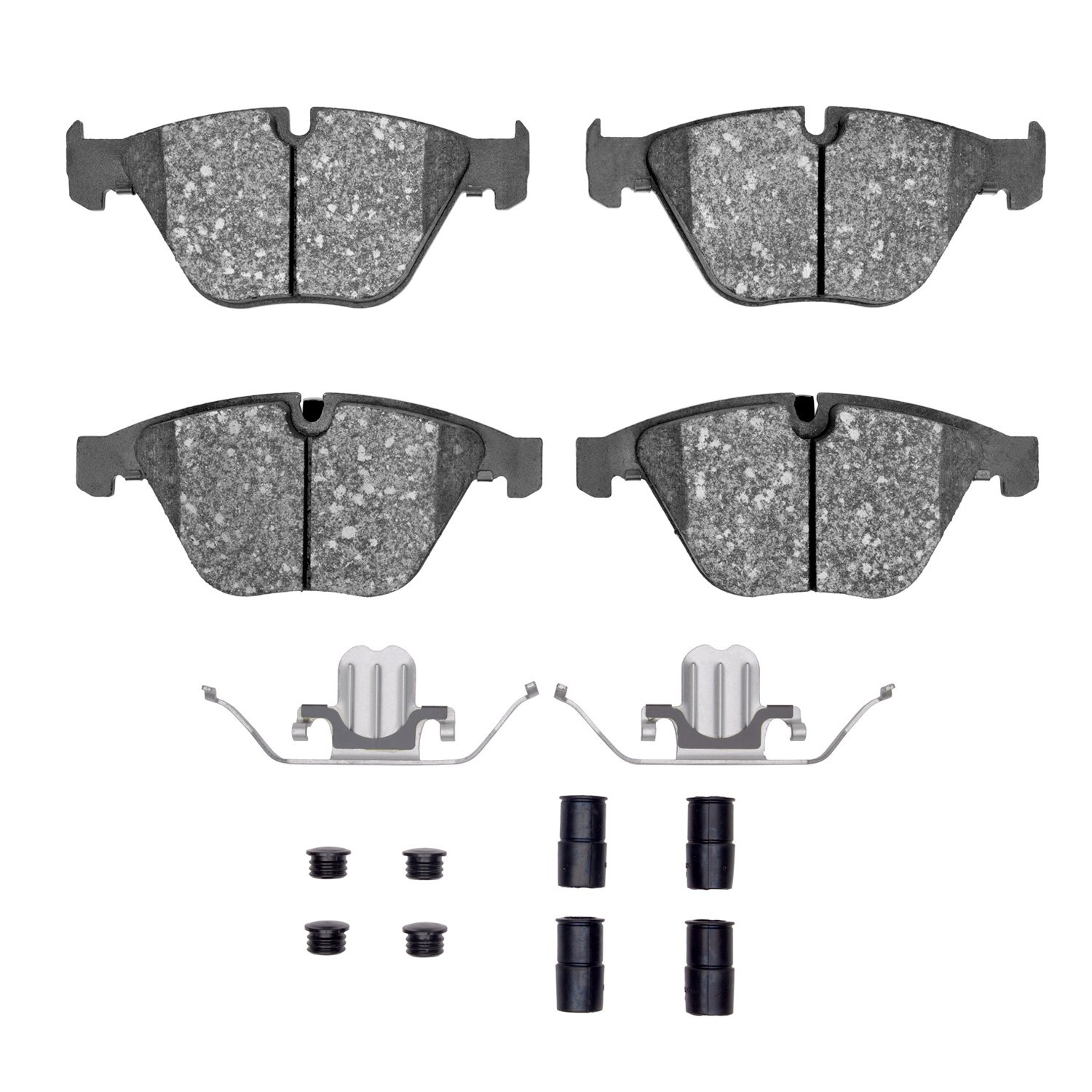 Semi-Metallic Brake Pads & Hardware Kit, 2007-2015 BMW, Position: Front