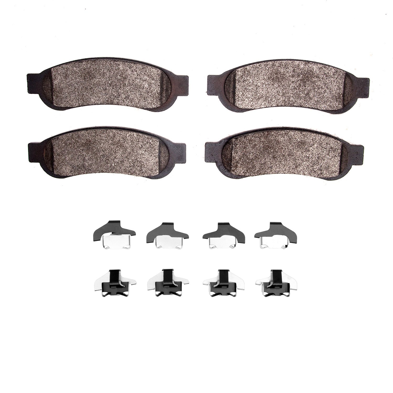 Semi-Metallic Brake Pads & Hardware Kit, 2010-2012 Ford/Lincoln/Mercury/Mazda, Position: Rear