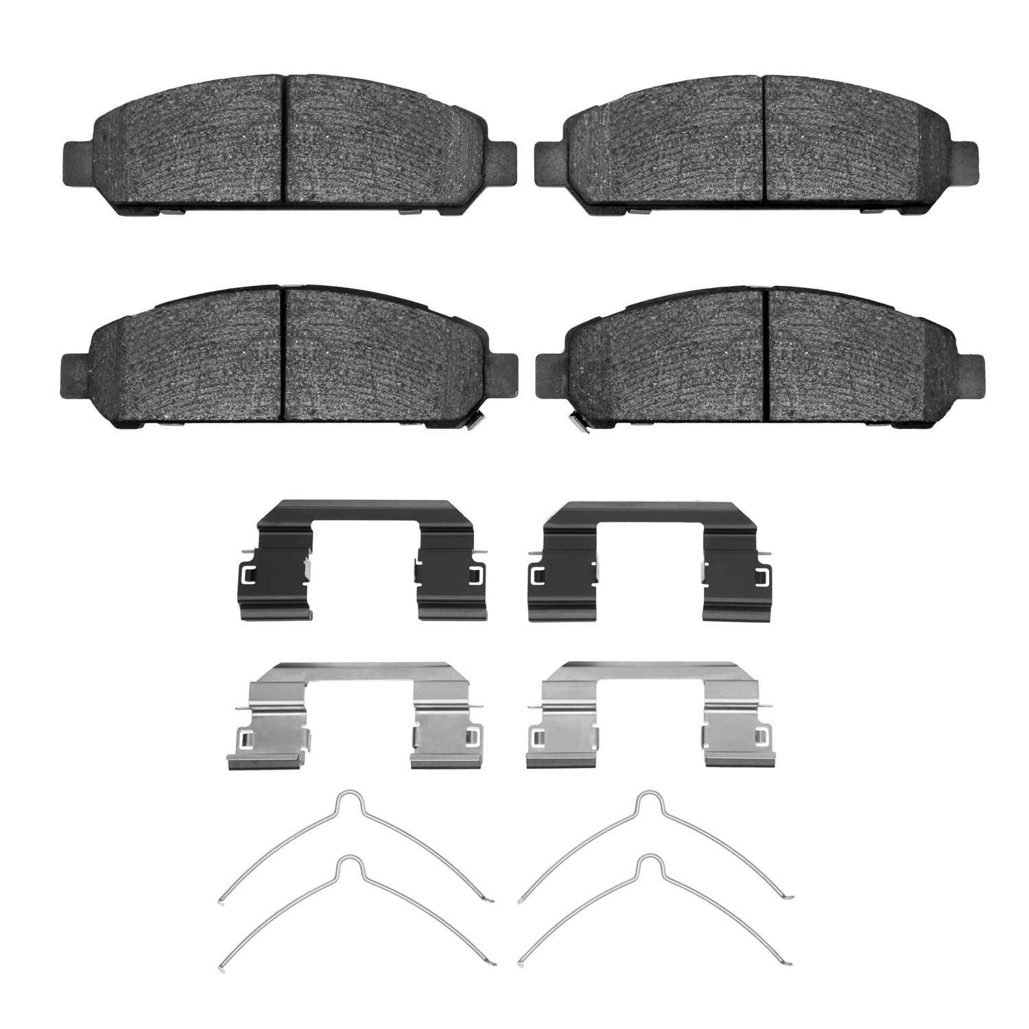 Semi-Metallic Brake Pads & Hardware Kit, 2009-2015 Lexus/Toyota/Scion, Position: Front