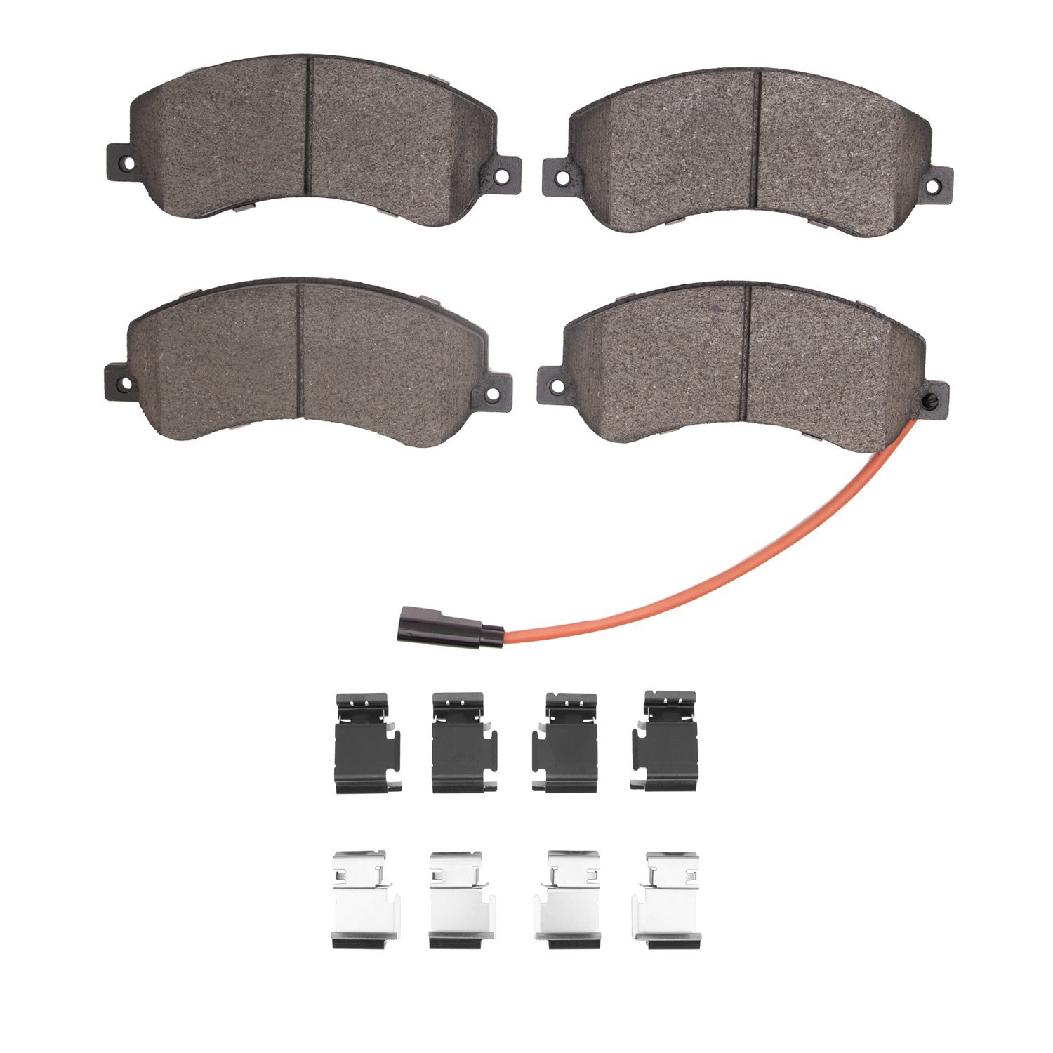 Semi-Metallic Brake Pads & Hardware Kit, 2010-2017 Audi/Porsche/Volkswagen, Position: Front