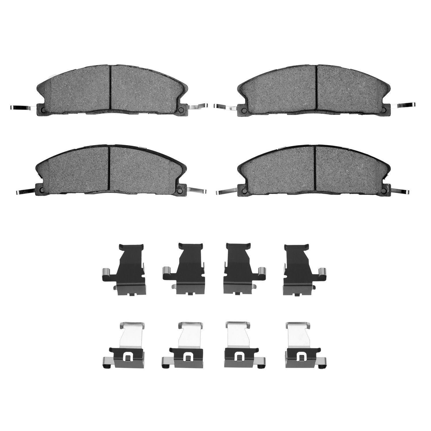 Semi-Metallic Brake Pads & Hardware Kit, 2013-2019 Ford/Lincoln/Mercury/Mazda, Position: Front