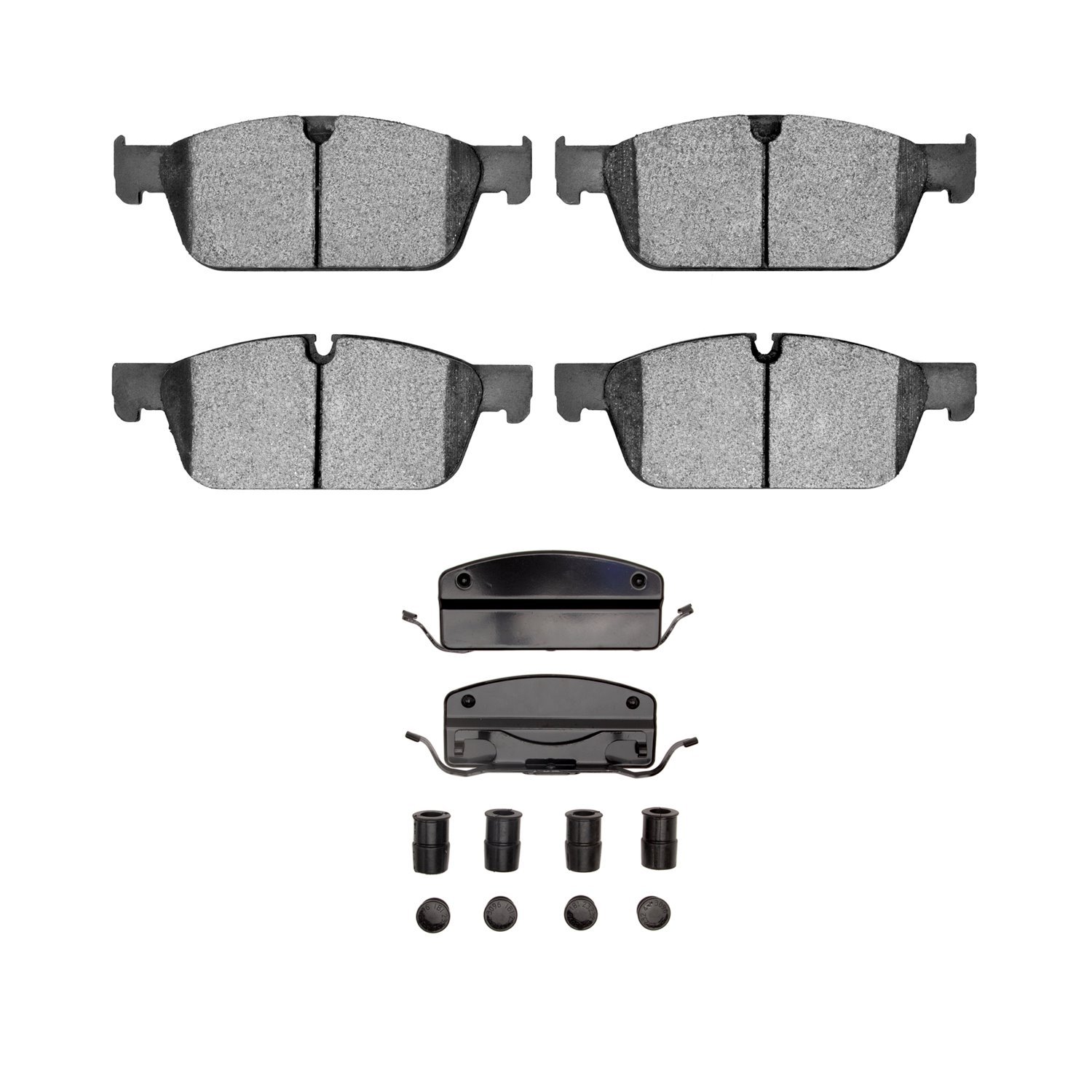 Semi-Metallic Brake Pads & Hardware Kit, 2013-2019 Mercedes-Benz, Position: Front