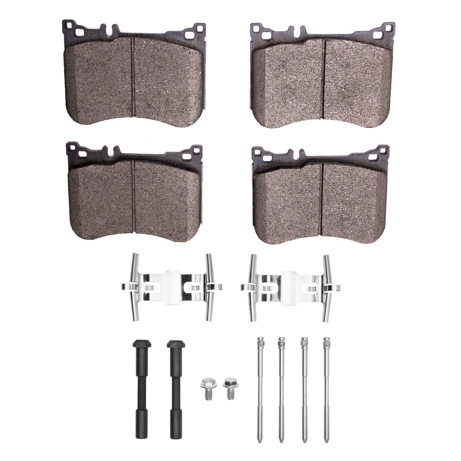 Semi-Metallic Brake Pads & Hardware Kit, 2013-2021 Mercedes-Benz, Position: Front