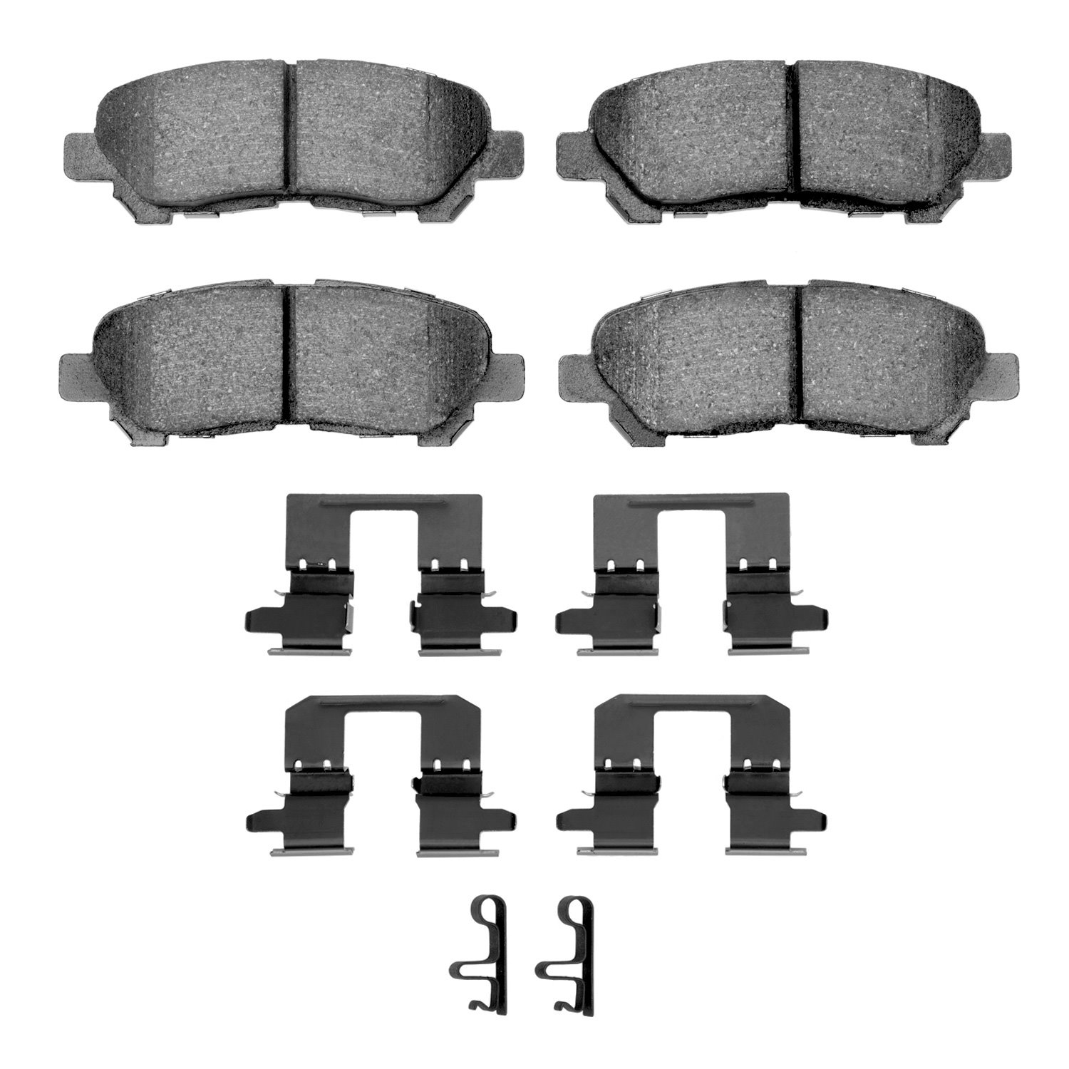 Optimum OE Brake Pads & Hardware Kit, 2008-2013 Lexus/Toyota/Scion, Position: Rear