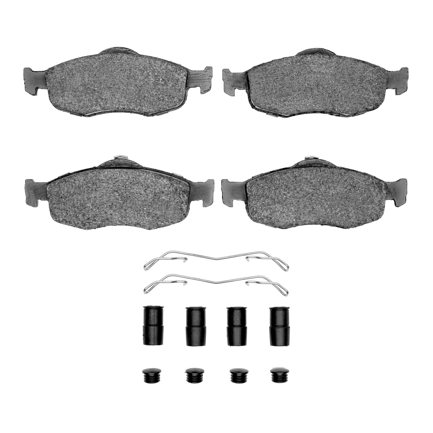 Euro Ceramic Brake Pads & Hardware Kit, 1995-2002 Ford/Lincoln/Mercury/Mazda, Position: Front