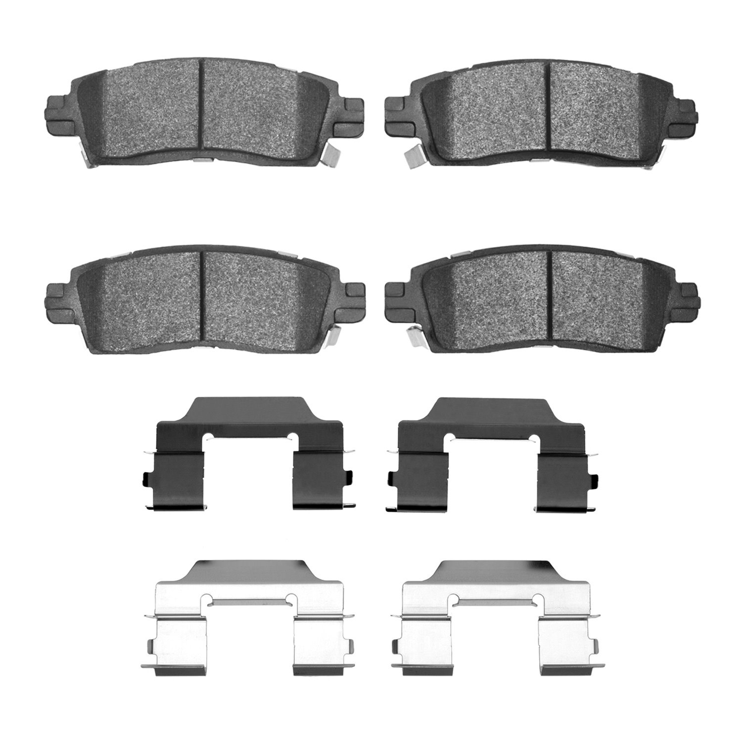 Euro Ceramic Brake Pads & Hardware Kit, 2002-2019 GM, Position: Rear