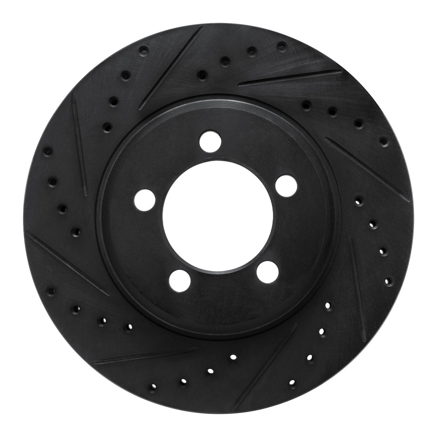 E-Line Drilled & Slotted Black Brake Rotor, 1965-1966 Ford/Lincoln/Mercury/Mazda, Position: Front Left
