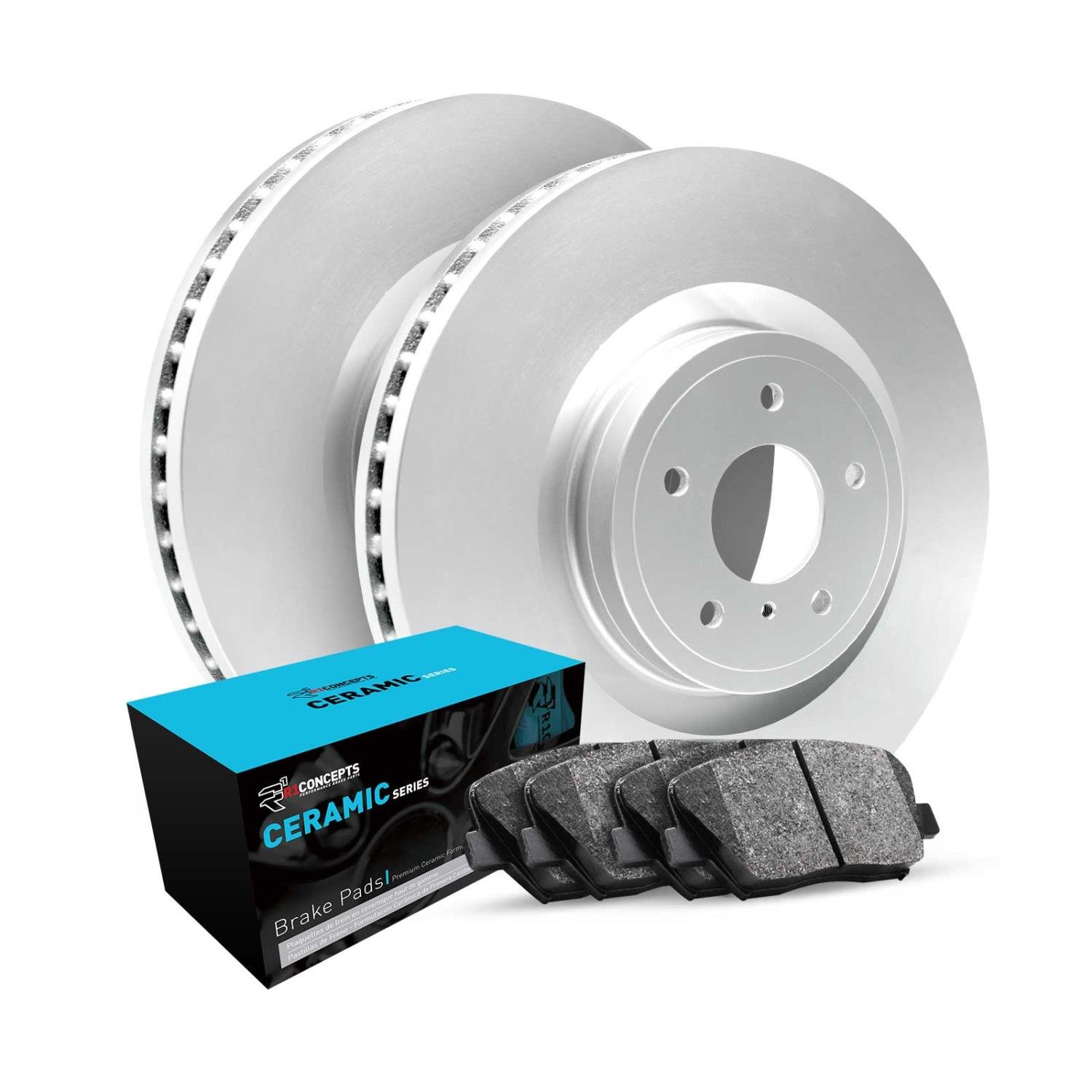 GEO-Carbon Brake Rotor Set w/Ceramic Pads, 1999-2004 Ford/Lincoln/Mercury/Mazda, Position: Front