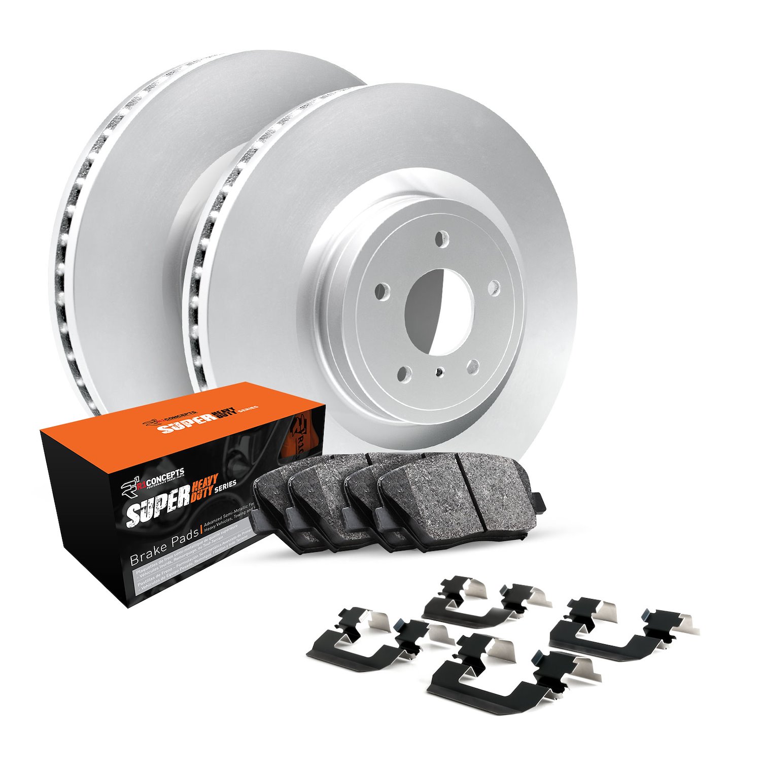 GEO-Carbon Brake Rotor Set w/Super-Duty Pads & Hardware, Fits Select Lexus/Toyota/Scion, Position: Front