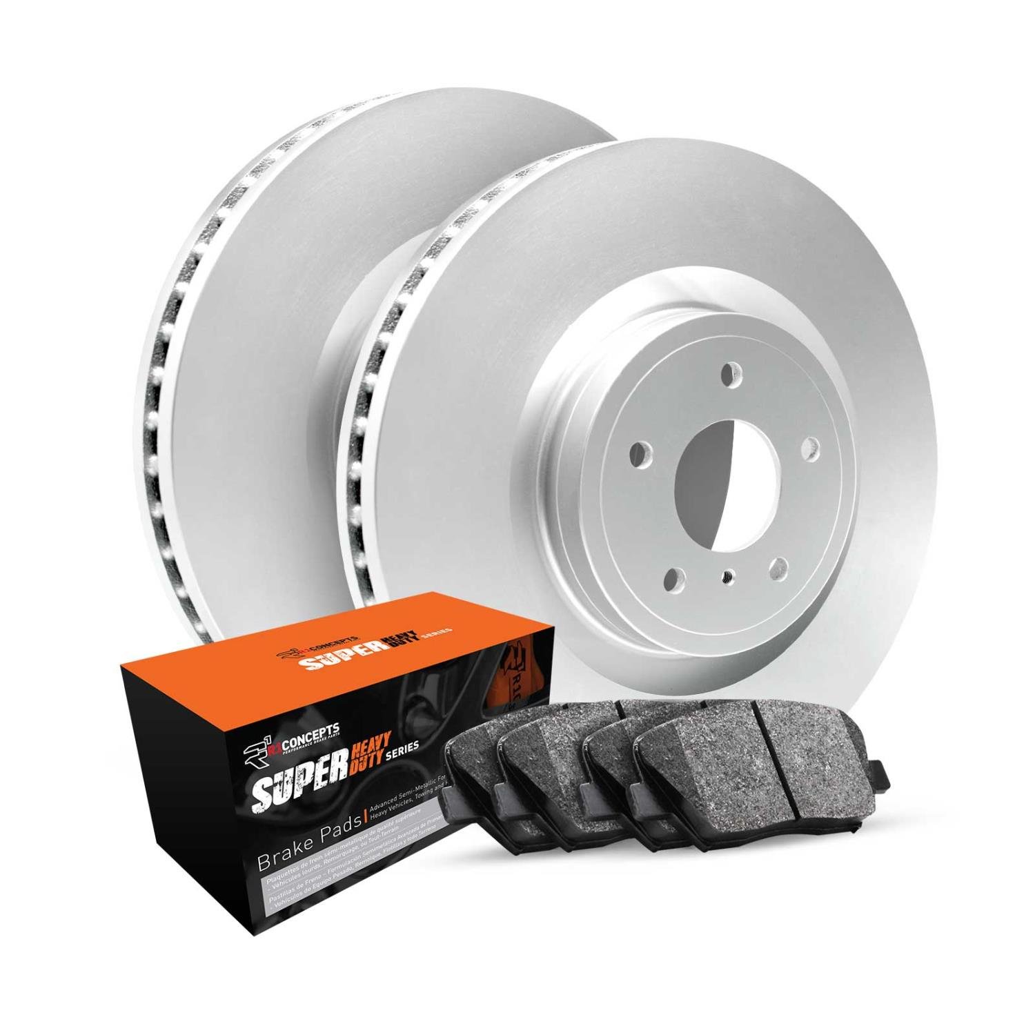 GEO-Carbon Brake Rotor Set w/Super-Duty Pads, 2005-2020 GM, Position: Front