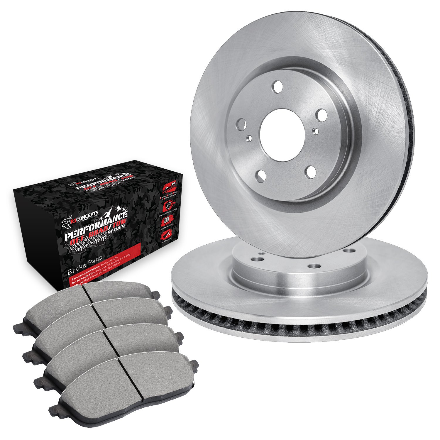E-Line Blank Brake Rotor Set w/Performance Off-Road/Tow Pads, 2005-2010 Fits Multiple Makes/Models, Position: Front
