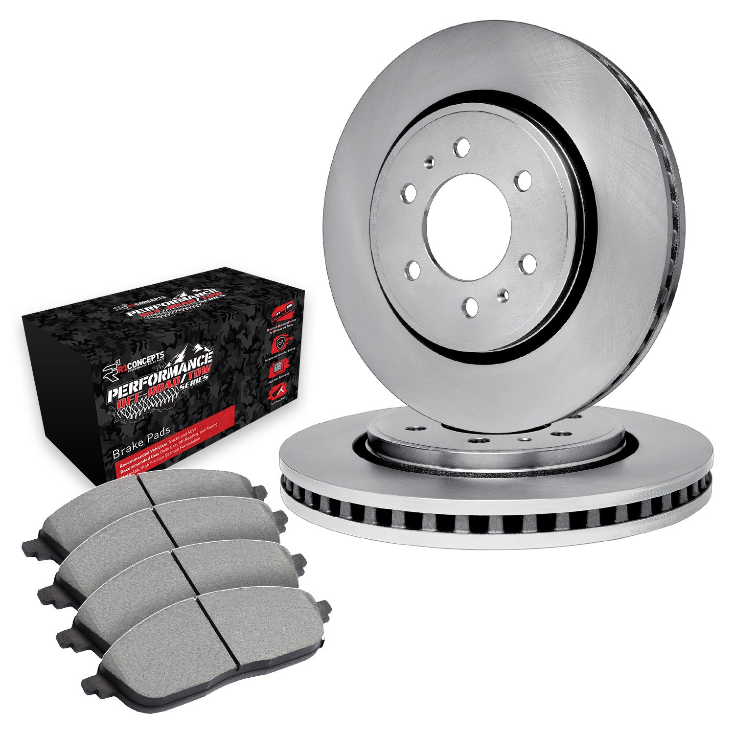 E-Line Blank Brake Rotor Set w/Performance Off-Road/Tow Pads, Fits Select GM, Position: Rear