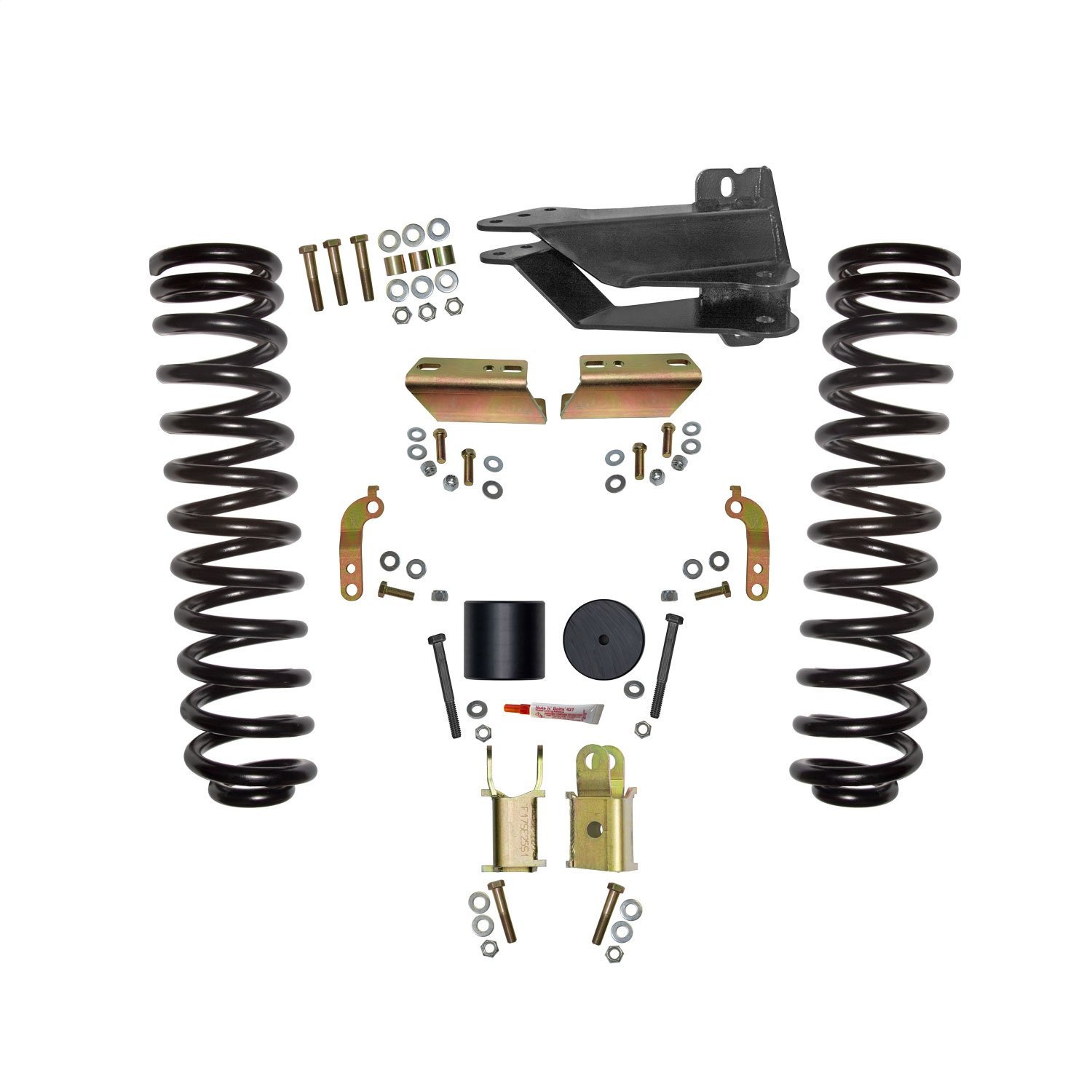 F1725VBK-E Front Leveling Kit with Shock Extension Brackets Fits Select Ford F-250, F-350 Super Duty Diesel Trucks [No Shocks]