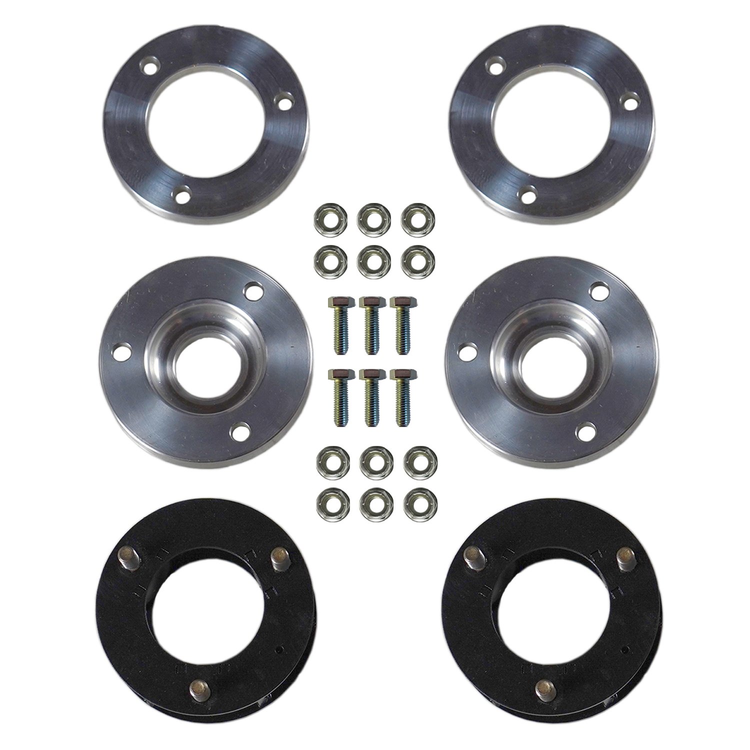 Front/Rear 2 in. Lift Top-Mount Strut Aluminum/Steel Spacer Suspension Lift Kit for Late-Model Ford Bronco
