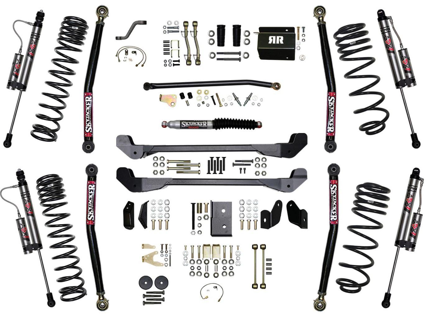 4 in. Dual Rate Long Travel Suspension Lift Kit for 1997-2006 Jeep Wrangler TJ w/ ADX 2.0 Remote Reservoir Shocks