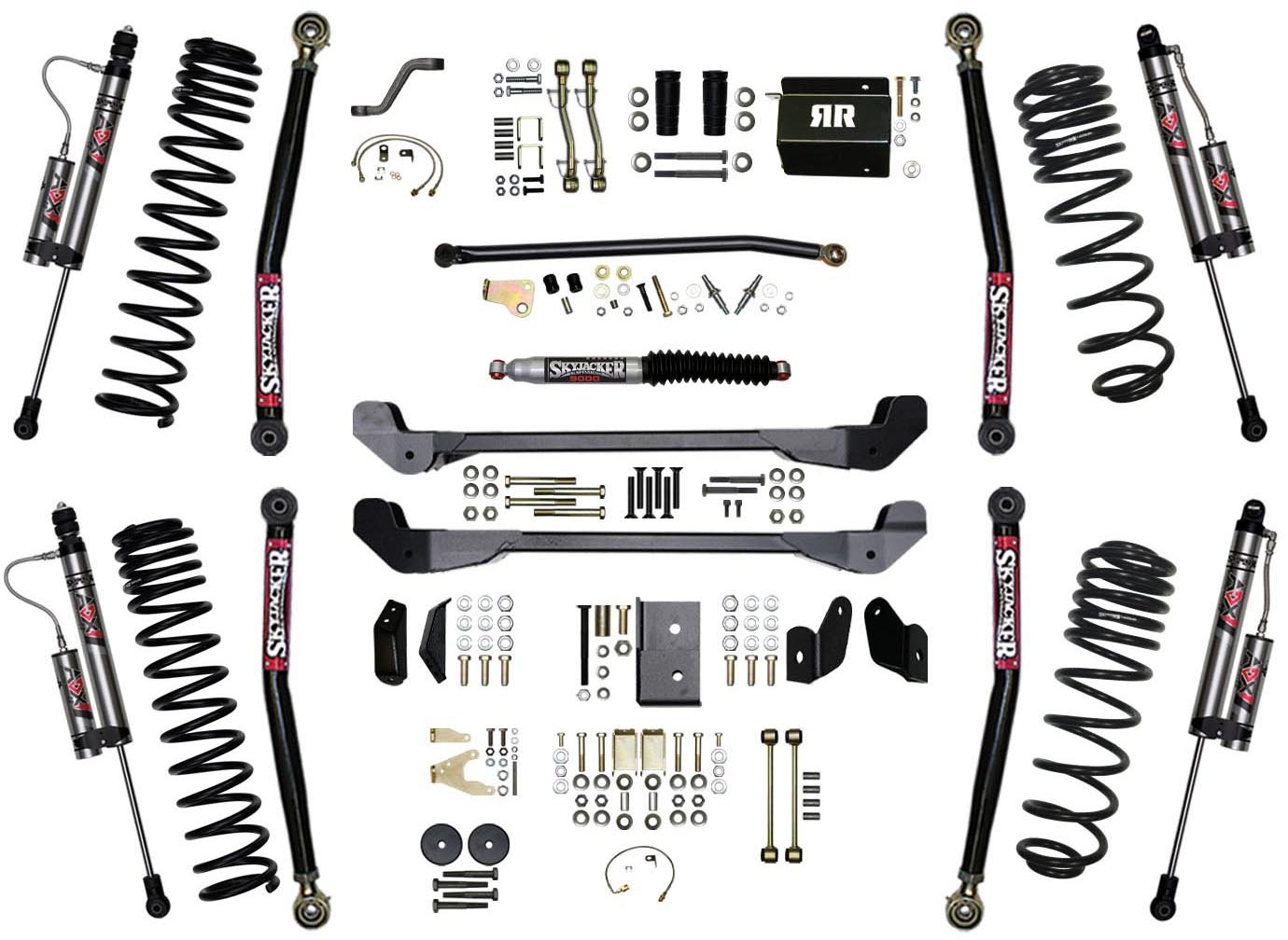 6 in. Dual Rate Long Travel Suspension Lift Kit for 1997-2006 Jeep Wrangler TJ w/ ADX 2.0 Remote Reservoir Shocks