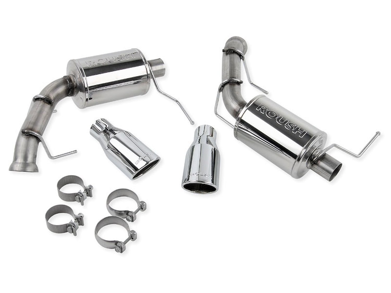 Axle-Back Exhaust with Dual Round Tips 2011-14 Mustang 3.7L V6