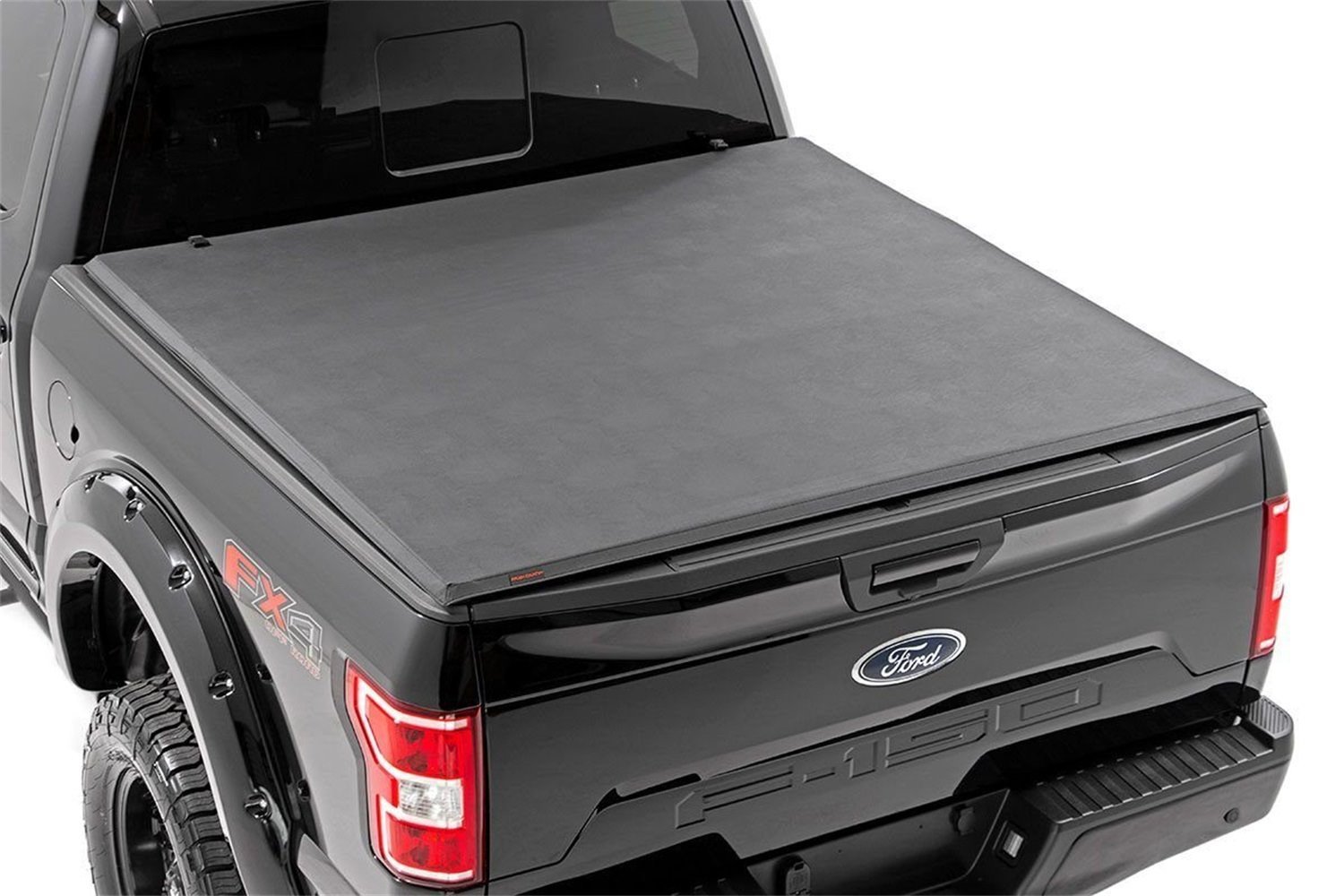 41515650 Soft Tri-Fold Tonneau Bed Cover; Black; Vinyl; w/o Cargo Management System;