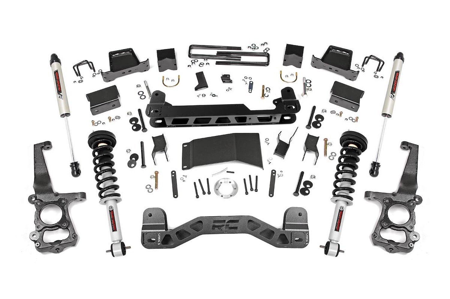 55771 6in Ford Suspension Lift Kit, Lifted Struts and V2 Shocks (15-20 F-150 4WD)