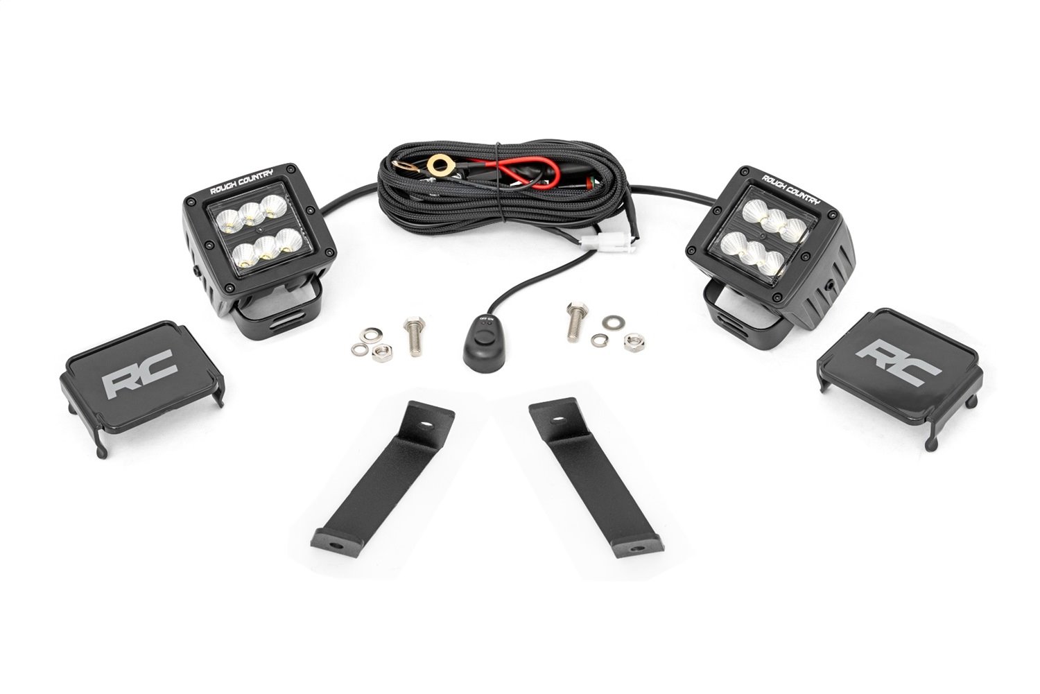 70079 LED Lower Windshield Ditch Kit; 2 in.; Black Series w/Flood Beam;