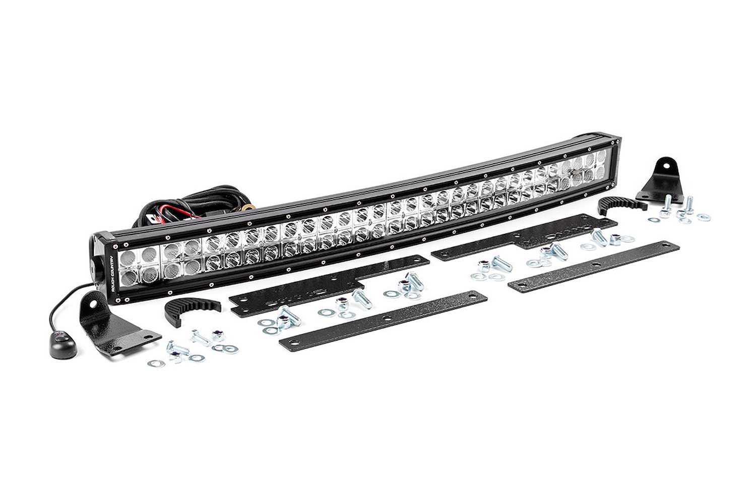 70624 Dual Row LED Light Bar Hidden Grille Mt w/30in Chrome Curved CREE LED Light Bar