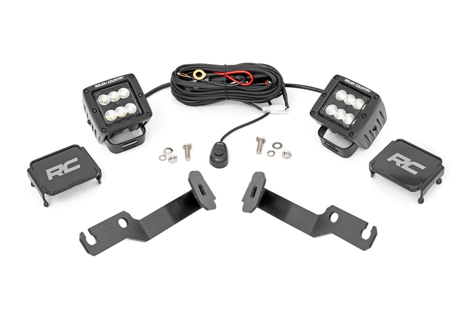 71088 LED Lower Windshield Ditch Kit; 2 in.; Black Series w/Flood Beam; Low Profile;
