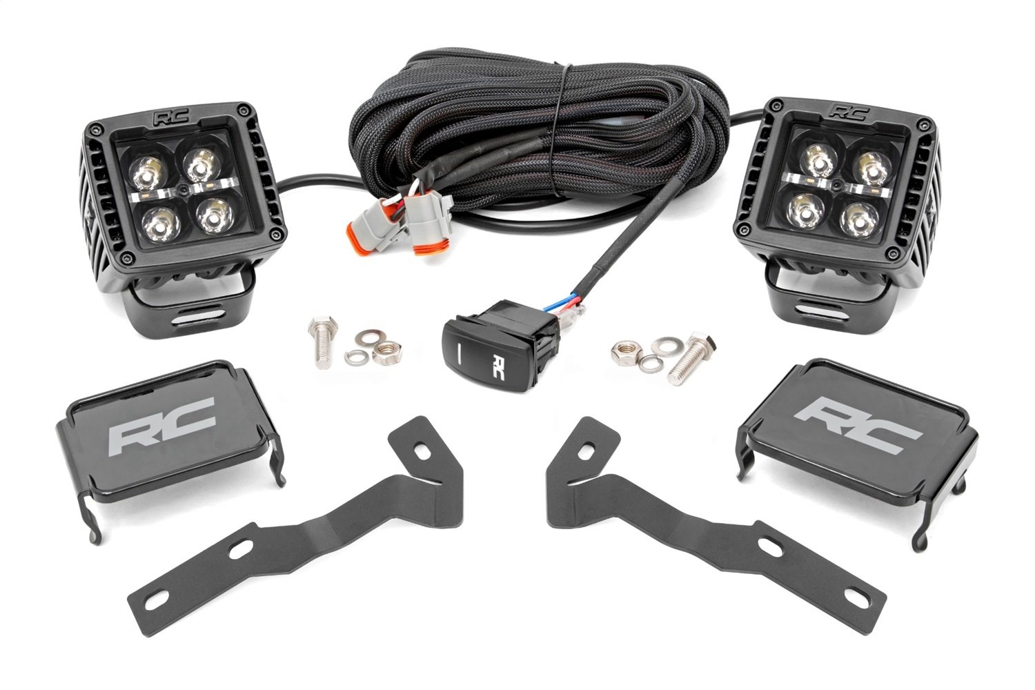 71090 LED Lower Windshield Ditch Kit; 2 in.; Black Series w/Amber DRL; Low Profile;