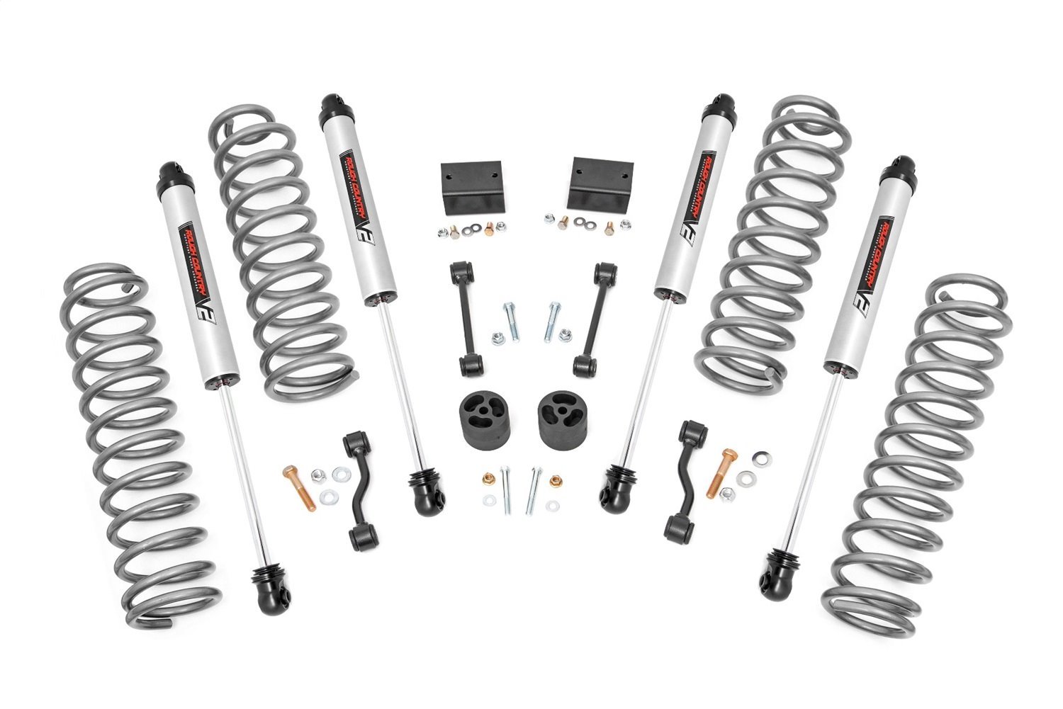 91370 2.5in Jeep Suspension Lift Kit w/V2 Shocks and Springs
