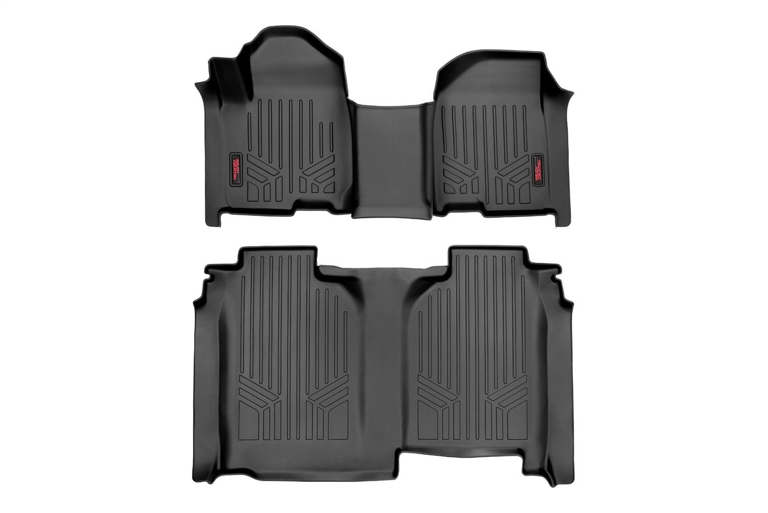 M-21615 Heavy Duty Floor Mats; Front And Rear; OV Hump; w/o Underseat Storage; Crew; Bench Seat;