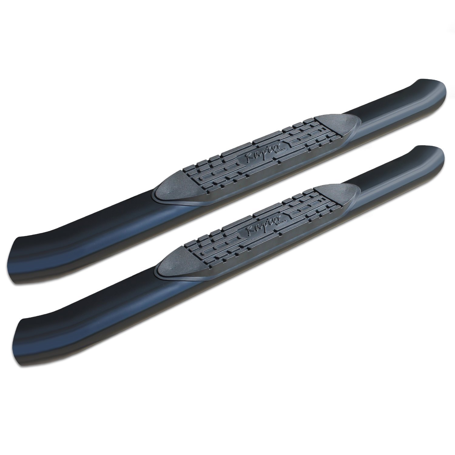 1603-0371B 5 in OE Style Curved Oval Steps, Black Alloy Steel, 15-23 Ford F-150/F-250/F-350