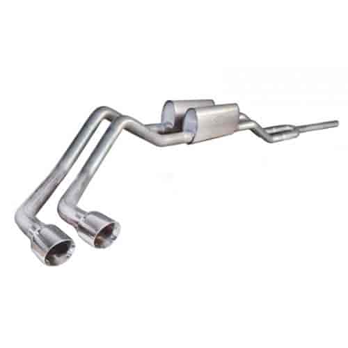 04-08 F150 Triton 5.4L 2WD 4WD Catback Dual Exhaust with Y-pipe and s-tube turbo mufflers clamps and