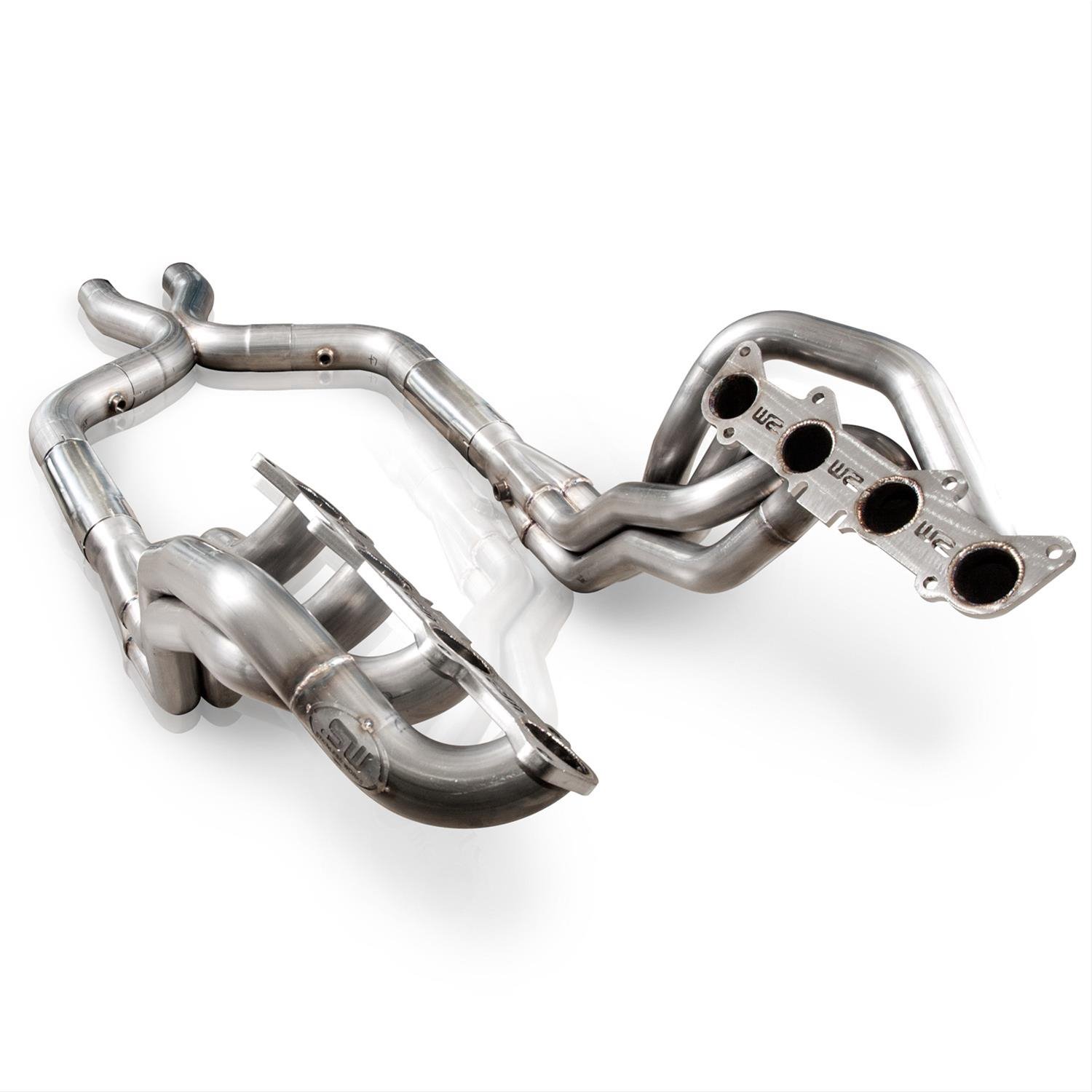 Mustang GT headers with 1-7/8 primary tubes 3 X-Pipe and 3 dia offroad lead pipes that mate to the f