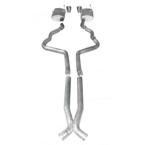 2005-2010 Mustang 4.0L V6 304 SS 2-1/2 dual exhaust system with X-pipe dual 5 x 9 chambered turbo mu